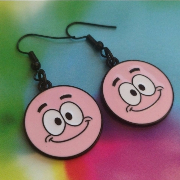 HANDMADE SpongeBob SquarePants Patrick Star Dangle Earrings - Picture 2 of 4